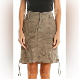 Kuhl Brown Camoflauge Checkered All Day Wear A-Line Skirt